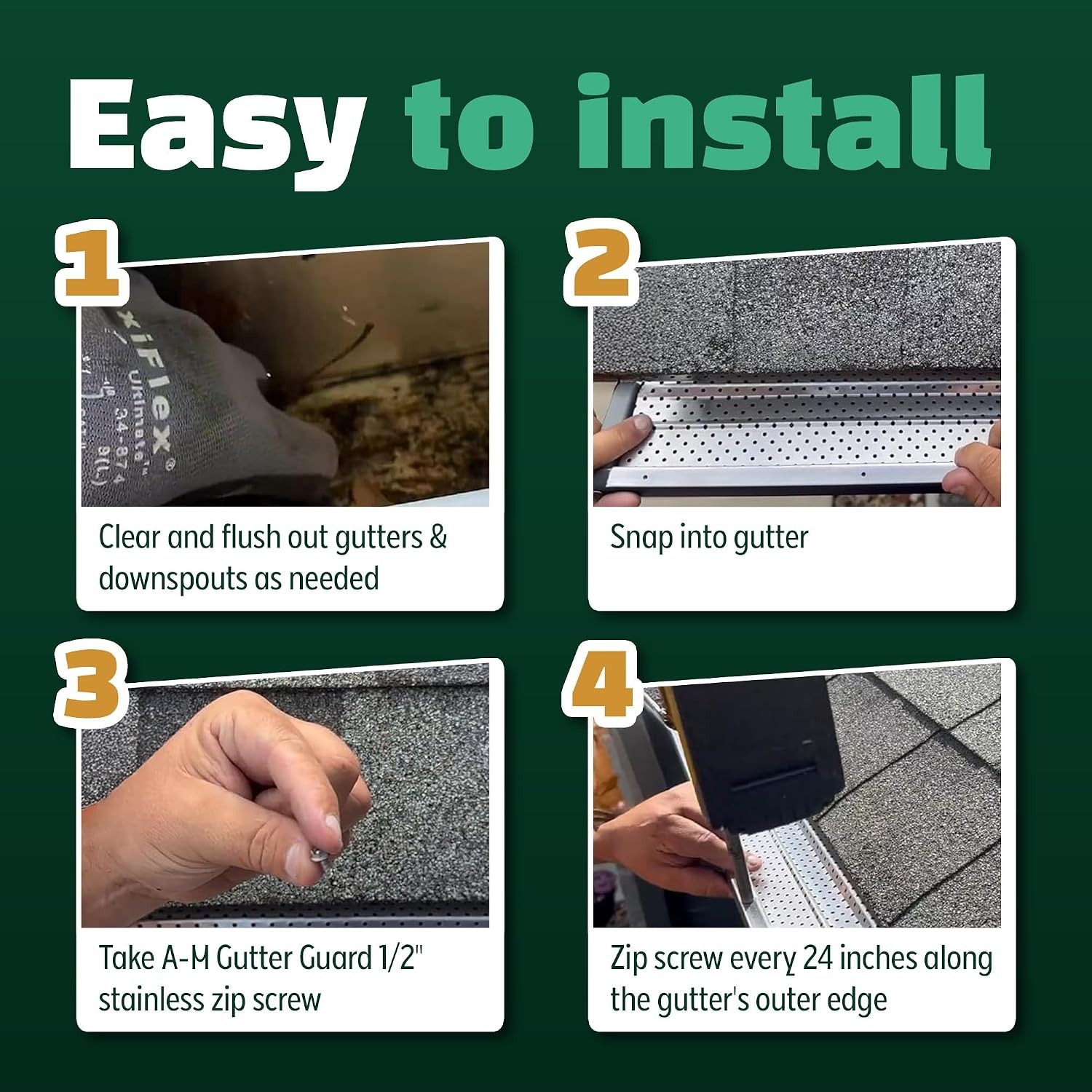 A-M Gutter Guard 5 Inch Aluminum Gutter Guard, 100 Foot Box: image 8