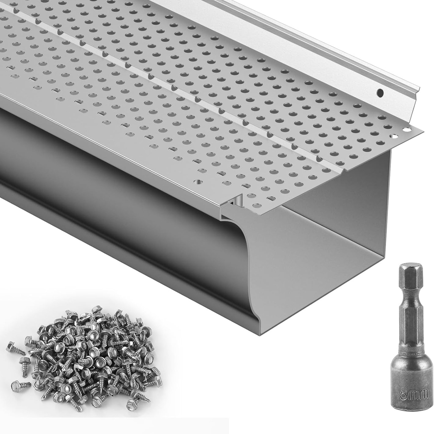 Aluminum Gutter Guard Panels 5 Inch x 104 ft (26 Pack), detail view