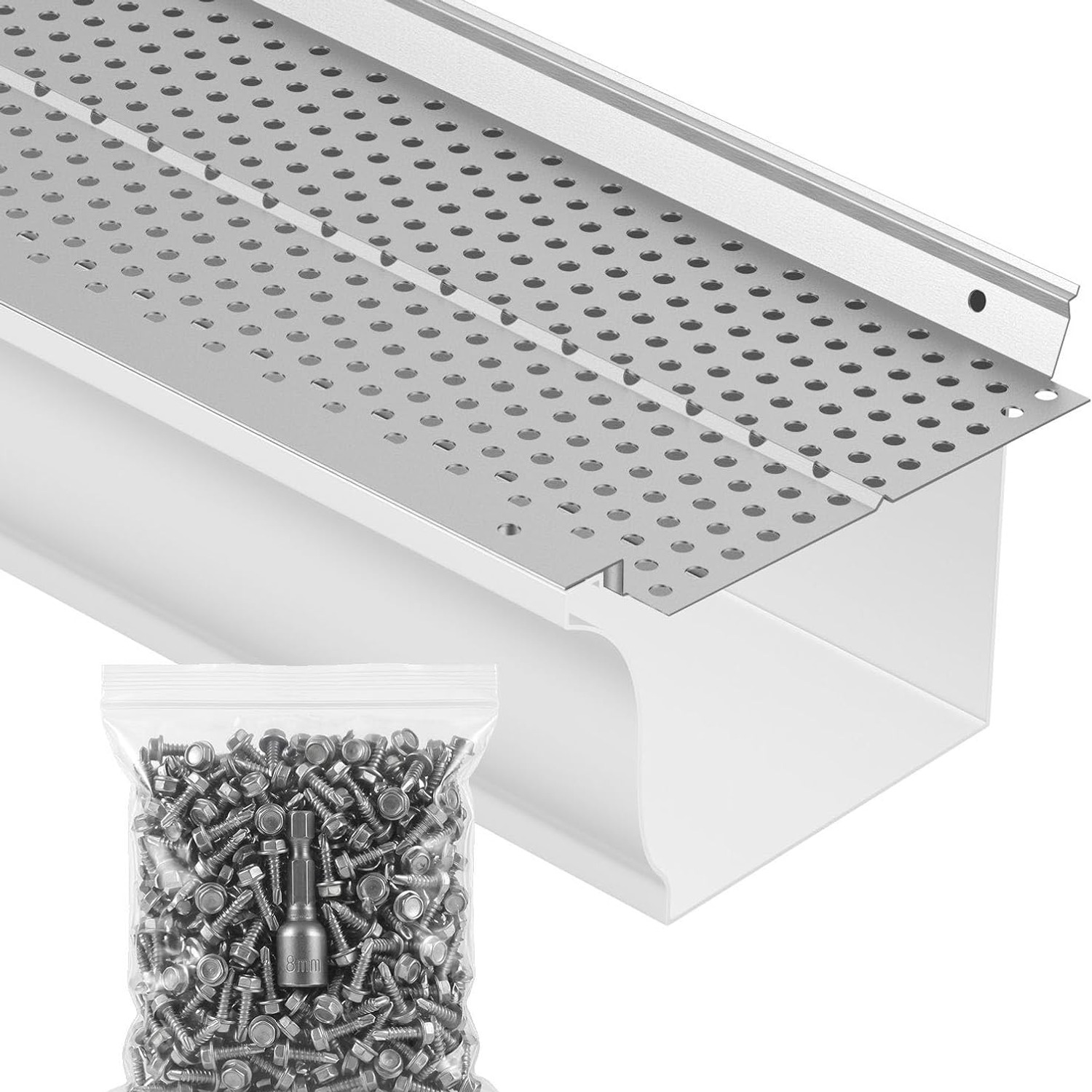 Aluminum Gutter Guard Panels 5 Inch x 104 ft (26 Pack)