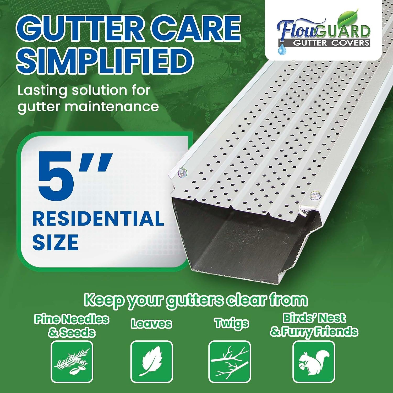 FlexxPoint American Made 5 Inch Aluminum Gutter Guard Kit, 102 ft: image 4