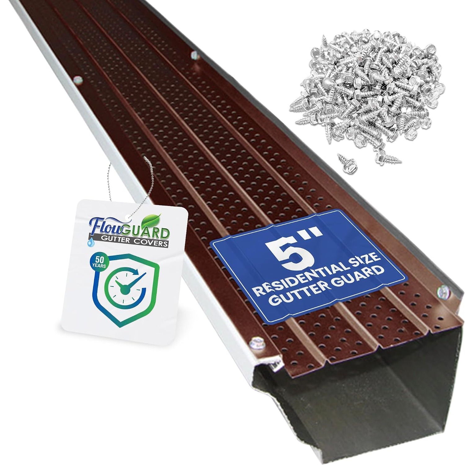 FlexxPoint American Made 5 Inch Aluminum Gutter Guard Kit, 102 ft: image 8