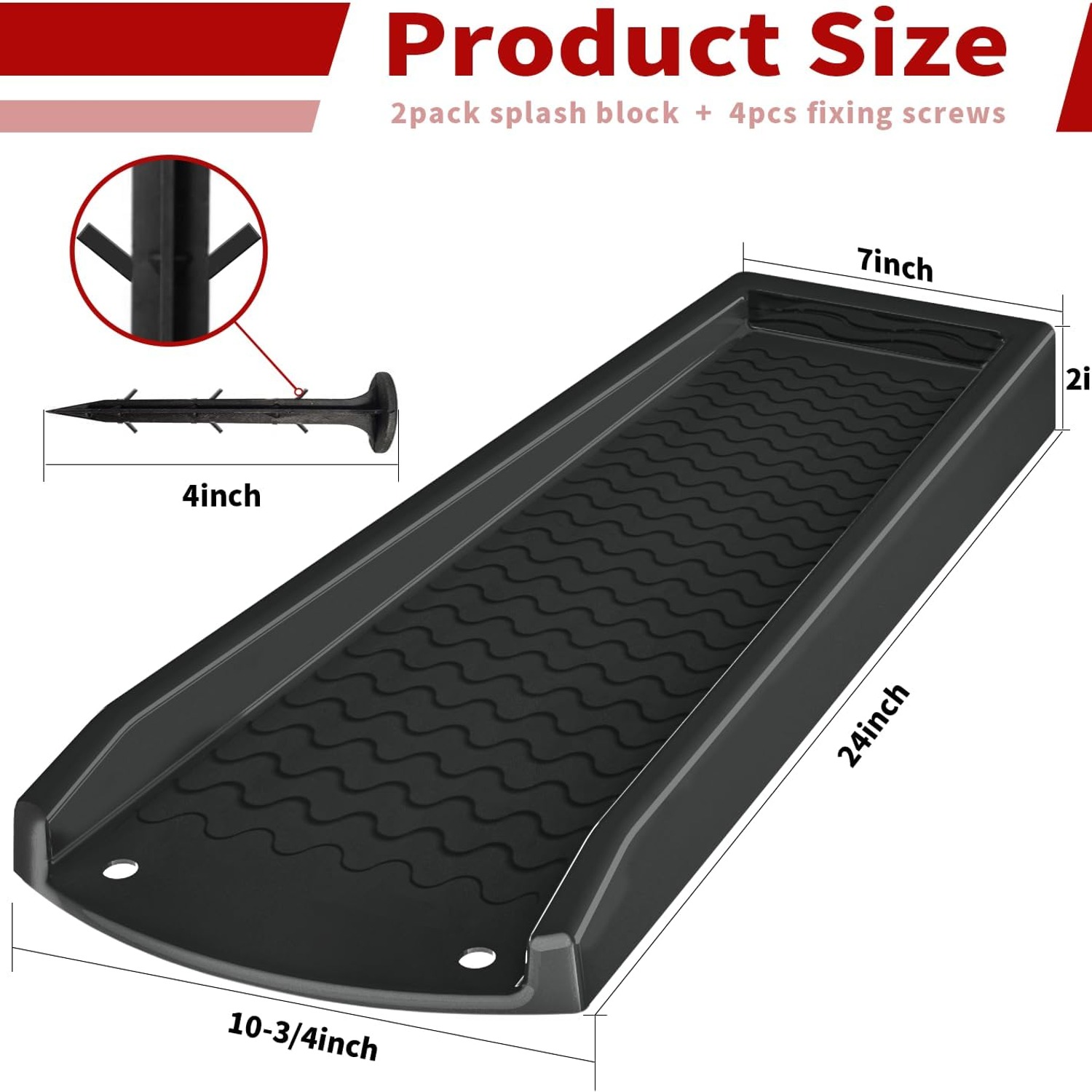 24 Inch Downspout Splash Block, 2 Pack: image 6