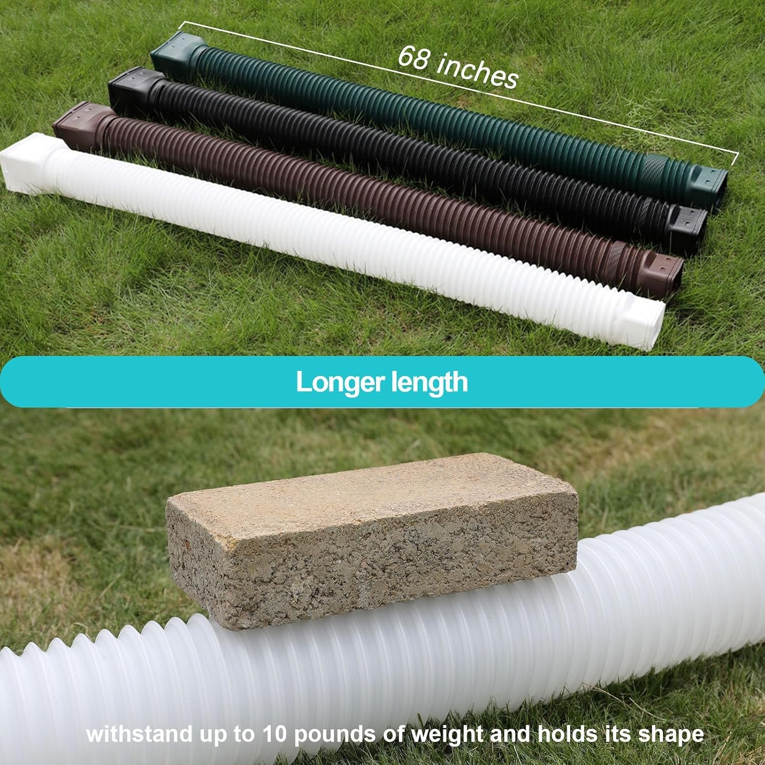 Flexible Downspout Extension, White, 2 Pack: image 3