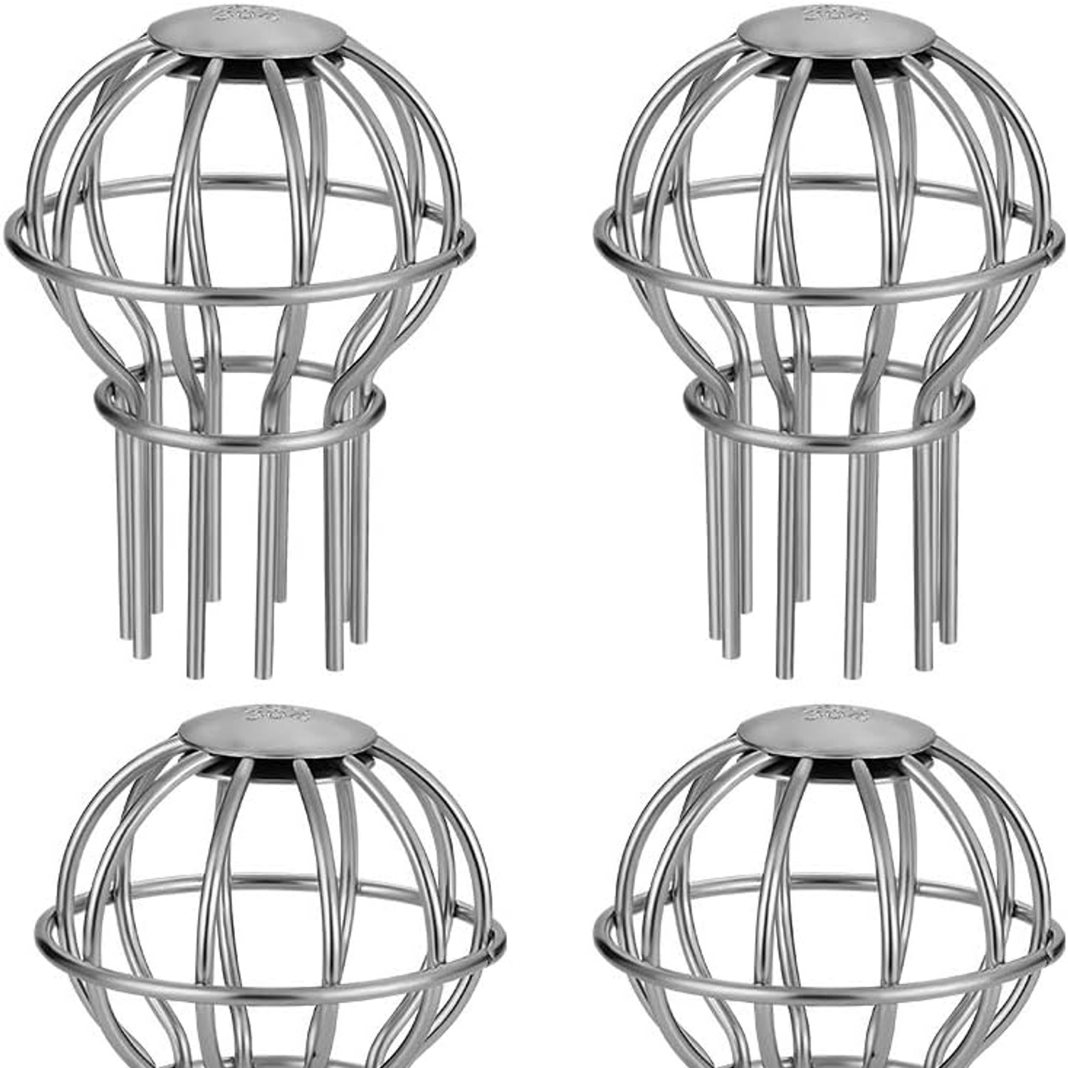 Stainless Steel Round Downspout Strainer, 2 Inch (4 Pack)