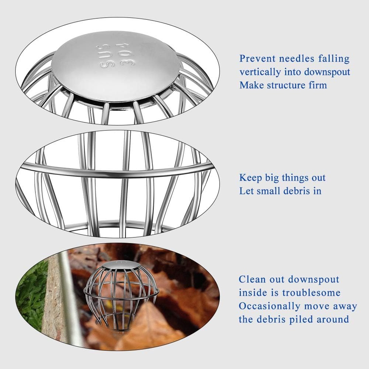 Stainless Steel Downspout Strainer 3 Inch (4 Pack): image 4