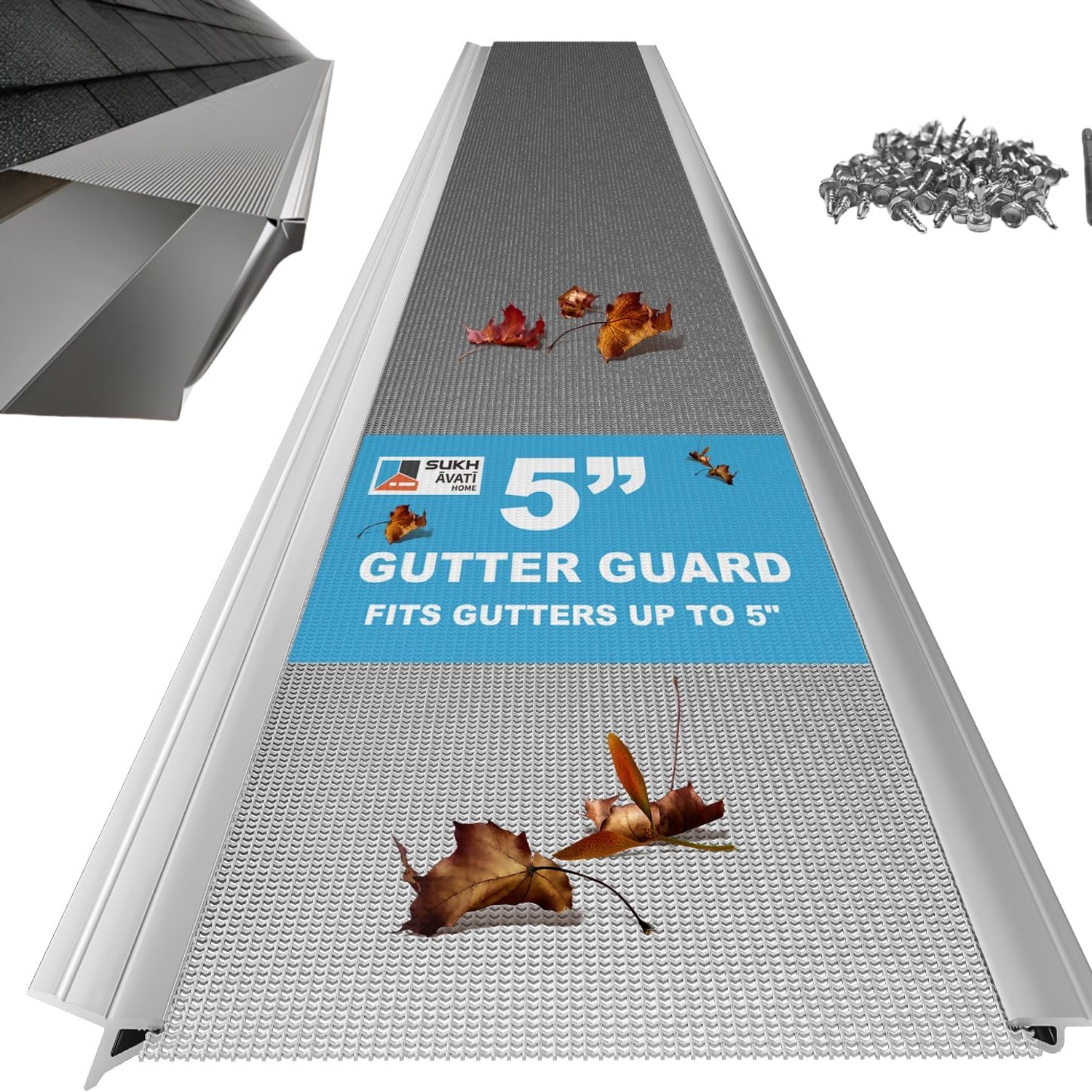 Micro Mesh Gutter Guard Kit, 5 Inch, 48 ft Coverage