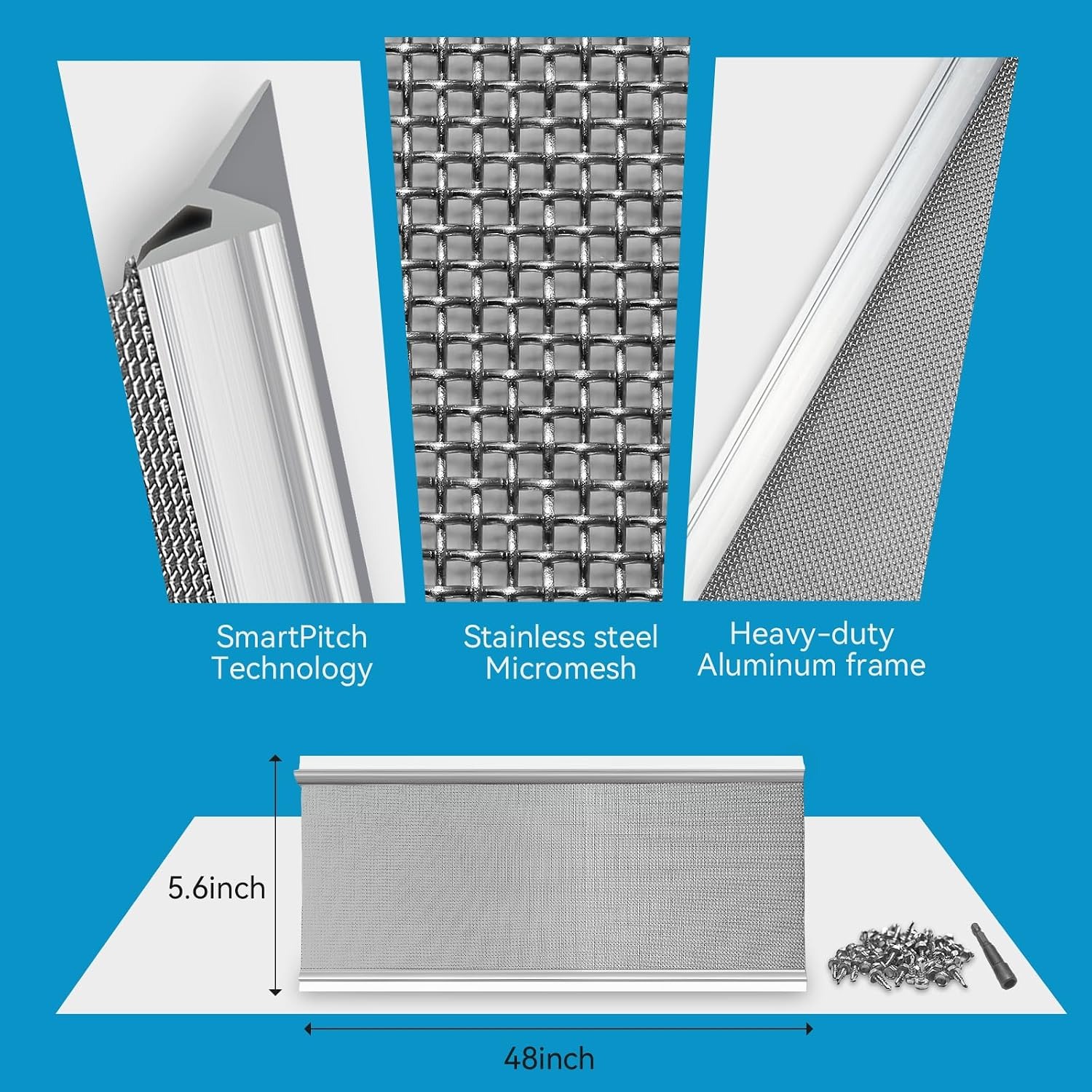 Micro Mesh Gutter Guard Kit, 5 Inch, 48 ft Coverage: image 4
